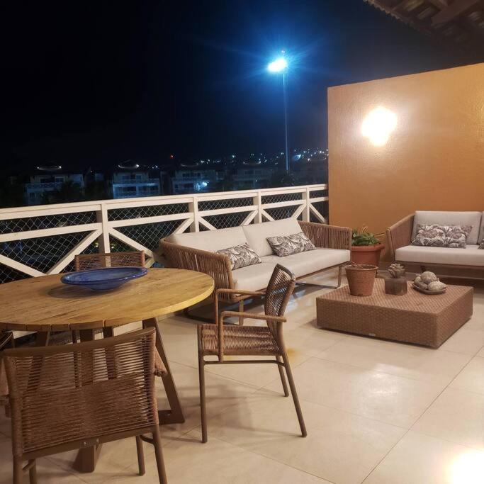 Balkón nebo terasa v ubytování Porto das Dunas Aquiraz Luxury Duplex