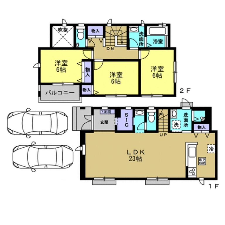 Půdorys ubytování The Ritz Okinawa Kise 2 無料駐車2台3LDK2浴室