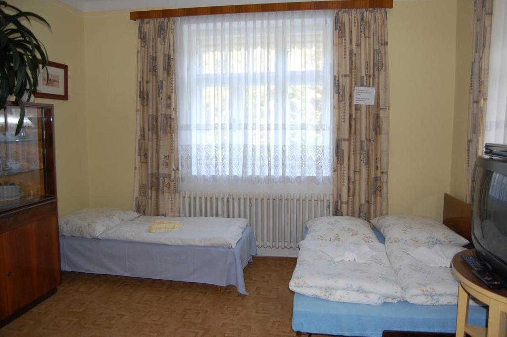Postel nebo postele na pokoji v ubytování Guest house Hošek