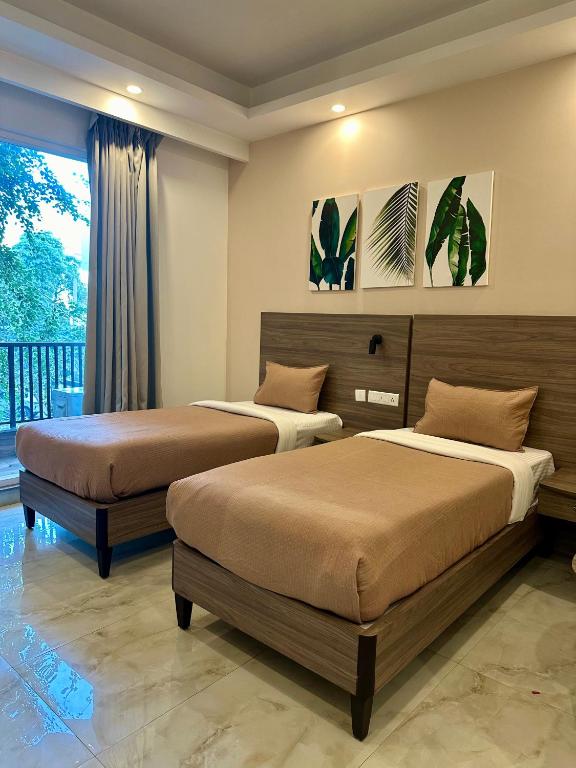 Posezení v ubytování Flock Hotel I Golf Course Road Near Dlf Phase 1 Metro station I Gurugram