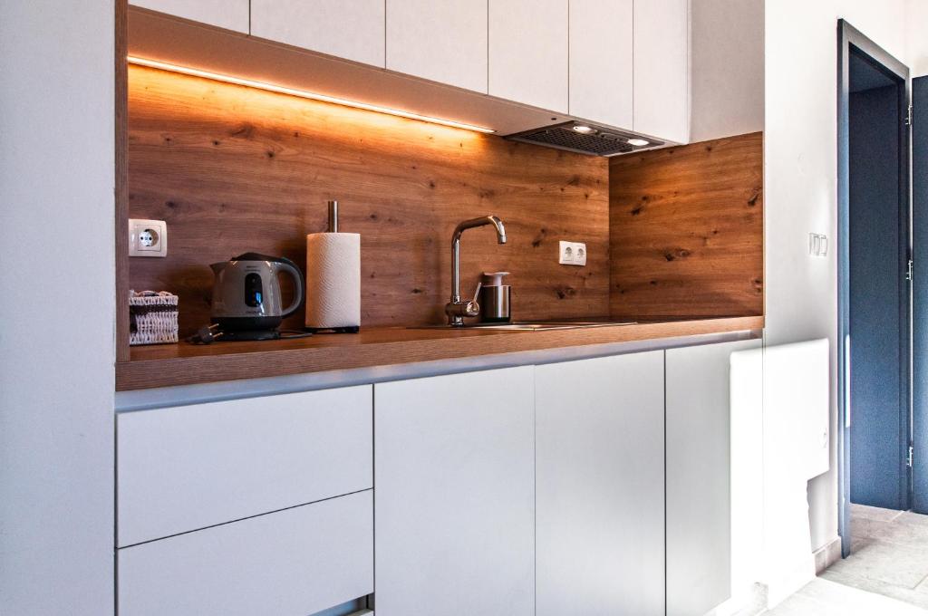 Kuchyň nebo kuchyňský kout v ubytování Apartma Kadulja Golte