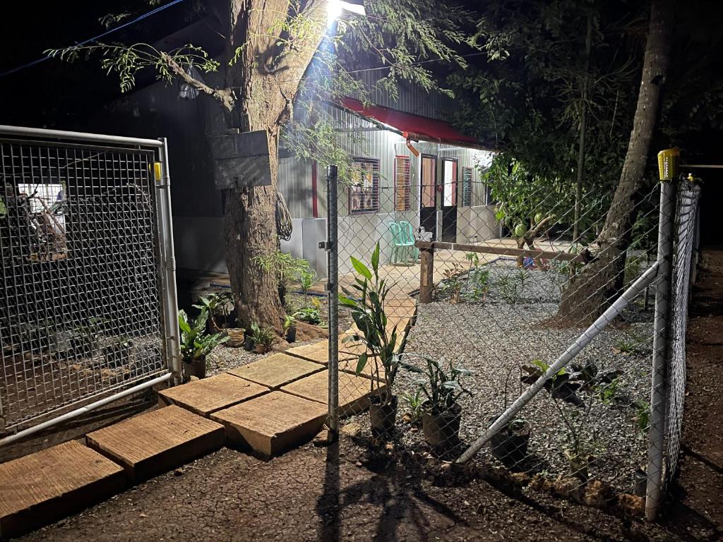 a gate in front of a house at night at The Tamarind Tree in Puerto Princesa City