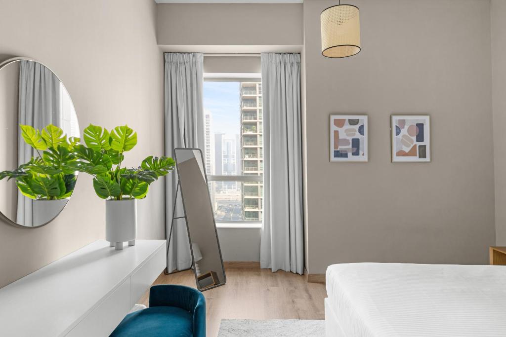 Postel nebo postele na pokoji v ubytování Rimal 1 - Jumeirah Beach Residence - Mint Stay