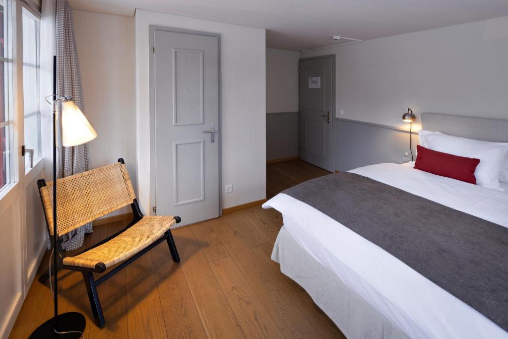 Postel nebo postele na pokoji v ubytování Hotel Bergidyll - Riders Haven