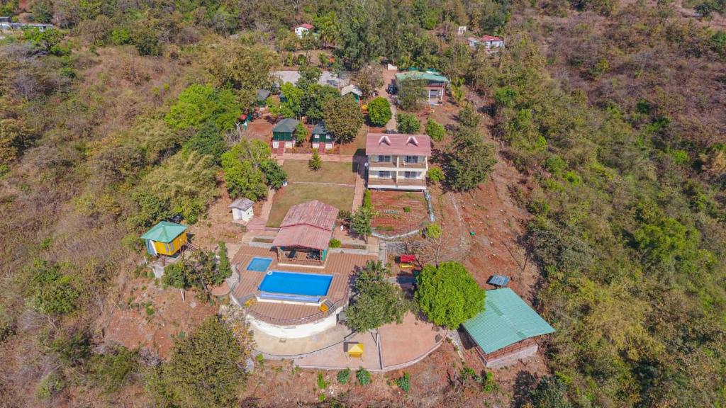 an overhead view of a large estate with a house at PANSHET VALLEY RESORT- MTDC & Agro Tourism in Pune