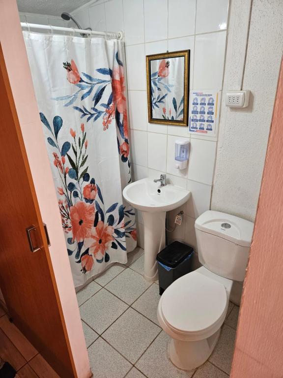 Koupelna v ubytování Hostal Likancabur