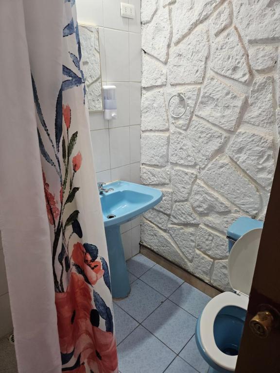 Koupelna v ubytování Hostal Likancabur