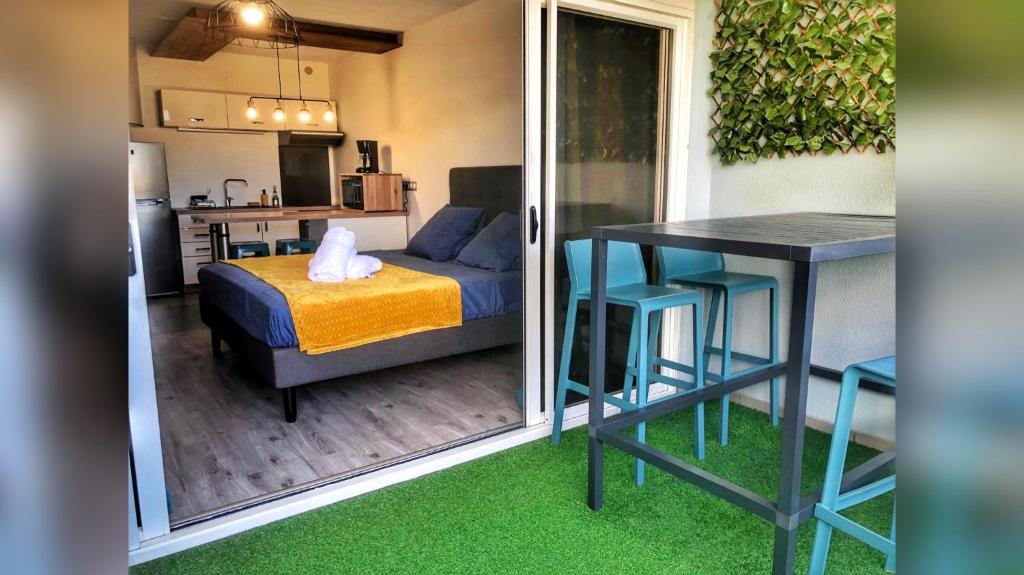 Kuchyň nebo kuchyňský kout v ubytování Studio Bloom - Papeete