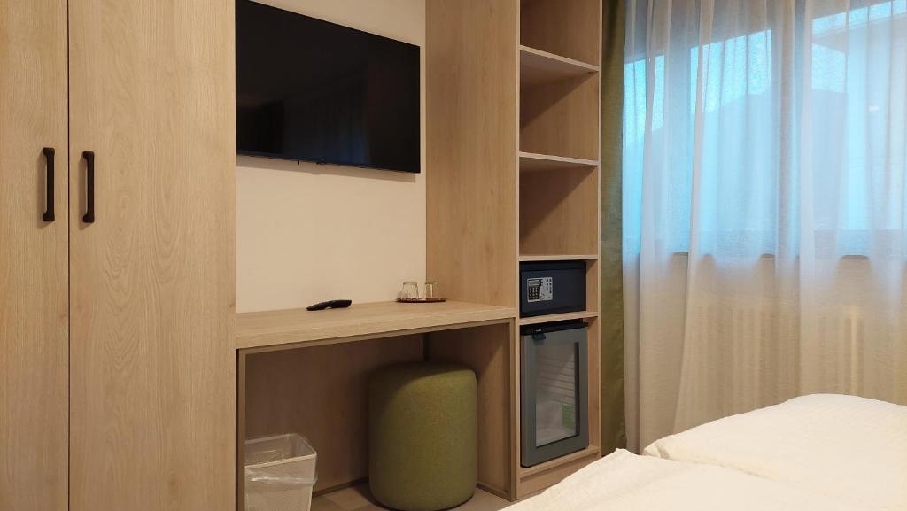TV a/nebo společenská místnost v ubytování Hotel Nessi Locarno
