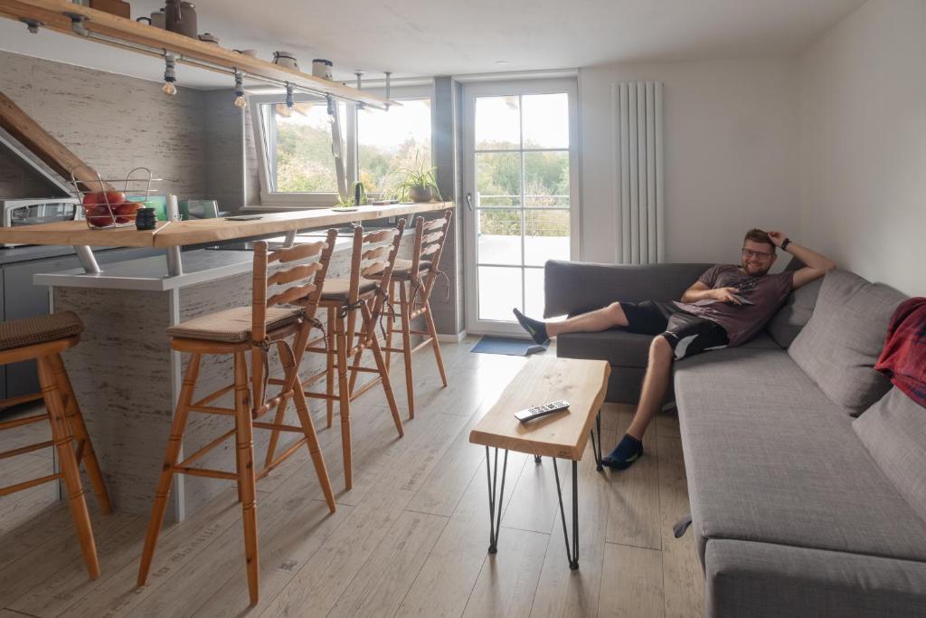 Posezení v ubytování Ferienwohnung Pfaffentalblick