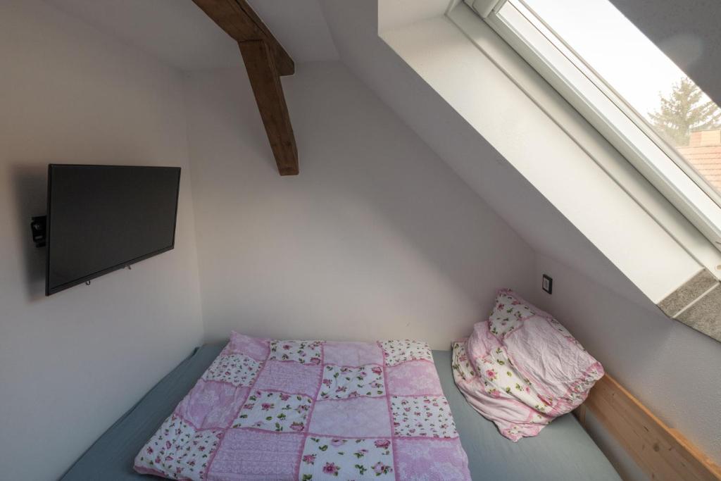 TV a/nebo společenská místnost v ubytování Ferienwohnung Pfaffentalblick