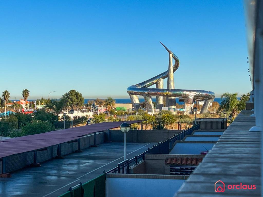 a view of a water park with a roller coaster at Relax y Naturaleza in Oropesa del Mar