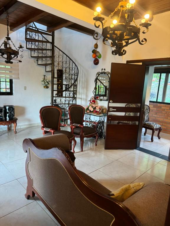 A seating area at El Mortiño