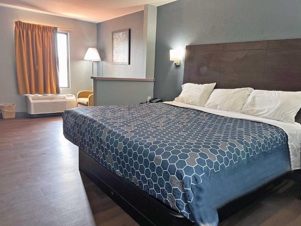 a hotel room with a large bed in a room at Red Carpet Inn & Suites in Newnan