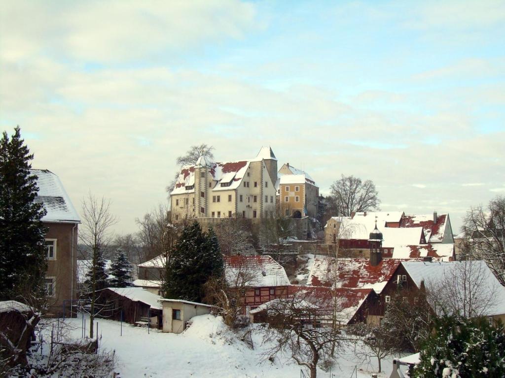 Herberge Burg Hohnstein v zimě