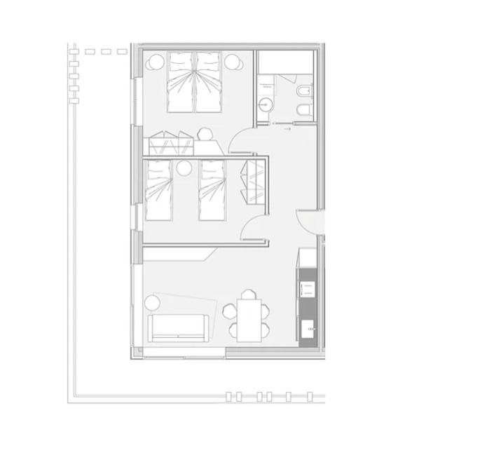 Půdorys ubytování Chalet Larix Andalo Deluxe Apartments