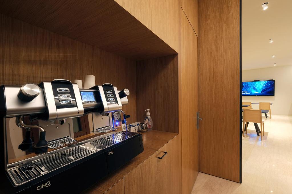 Kuchyň nebo kuchyňský kout v ubytování Hotel Touring
