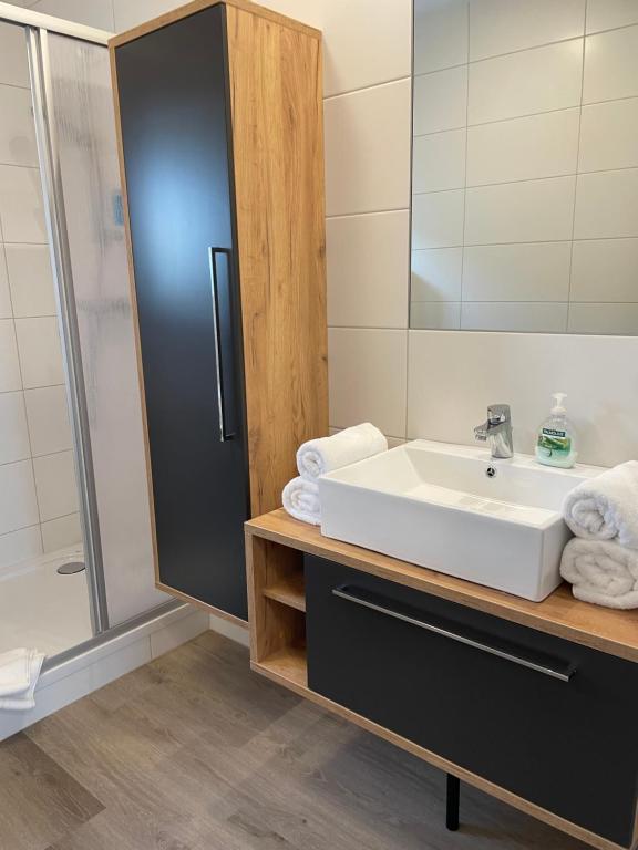 Koupelna v ubytování Apartments am Mühlbach