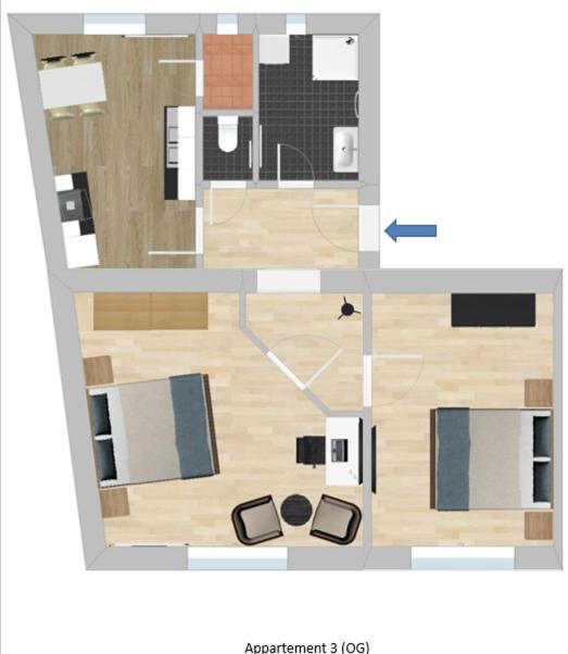 Půdorys ubytování Apartments am Mühlbach