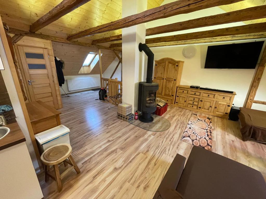 TV a/nebo společenská místnost v ubytování Apartmany Pod Kloboukem