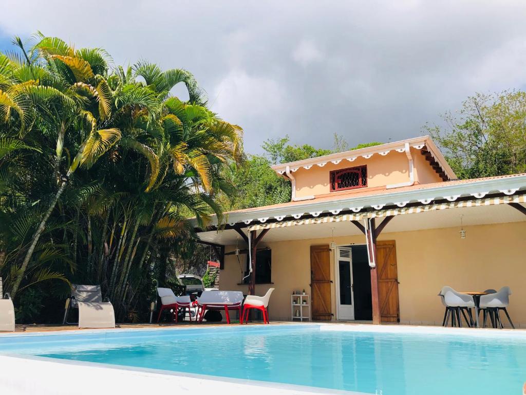 Bazén v ubytování Sainte Luce_Villa_Piscine avec vue mer_wifi nebo v jeho okolí