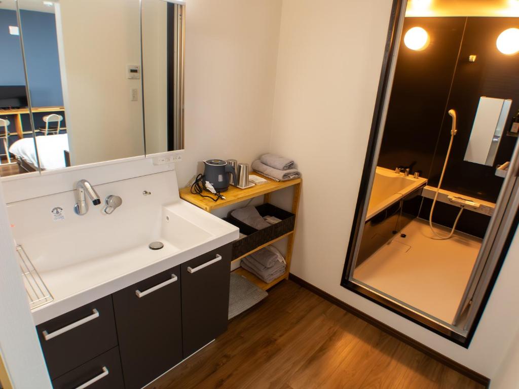 Koupelna v ubytování Shima no Hotel