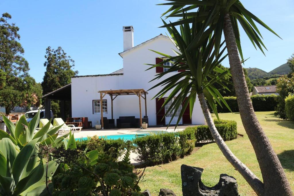 una casa con piscina e palma di Batalha House a Ponta Delgada