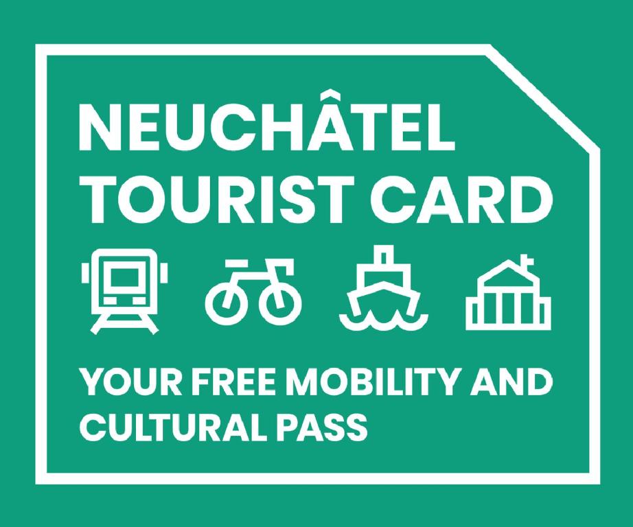 un signo que lee la tarjeta turística netnatal su libre movilidad y pase cultural en Guest house - Maison d'hôtes "Relais des Saars", en Neuchâtel