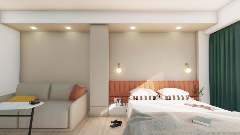 Un pat sau paturi într-o cameră la LUX Place