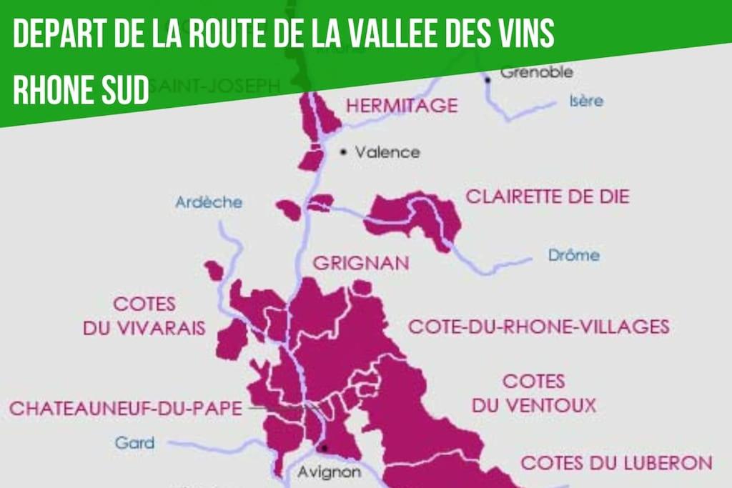 a map of la route de la value des wins at The Rooftop - AC CLIM - Wi-Fi - Parking gratuit dans la rue in Avignon