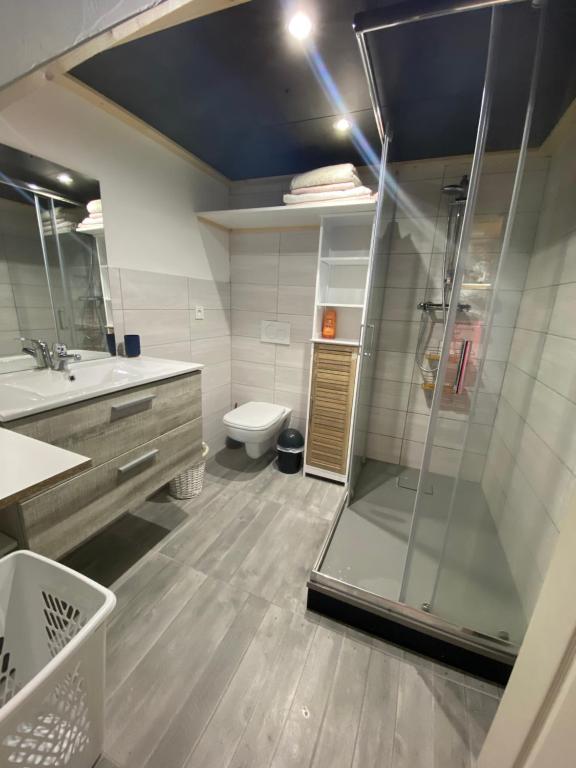 Koupelna v ubytování Chambre Individuelle avec salle d'eau - wc et parking