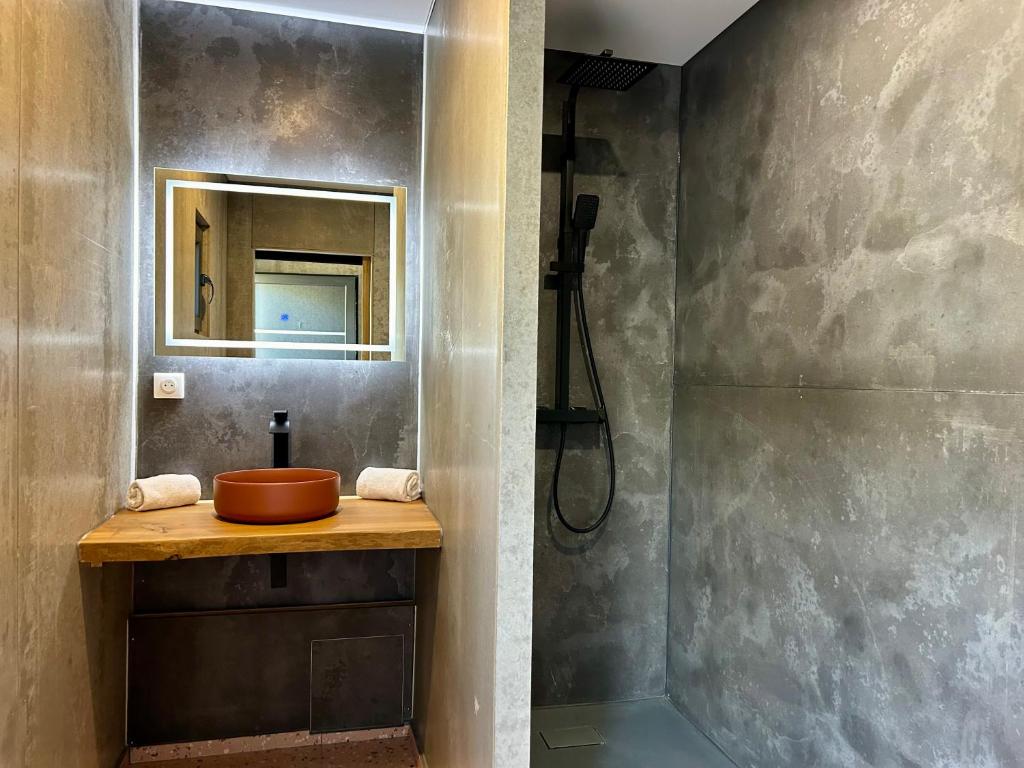 Koupelna v ubytování Hôtel Casa Matteu