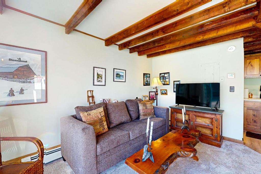 TV a/nebo společenská místnost v ubytování Cozy Mountain Getaway