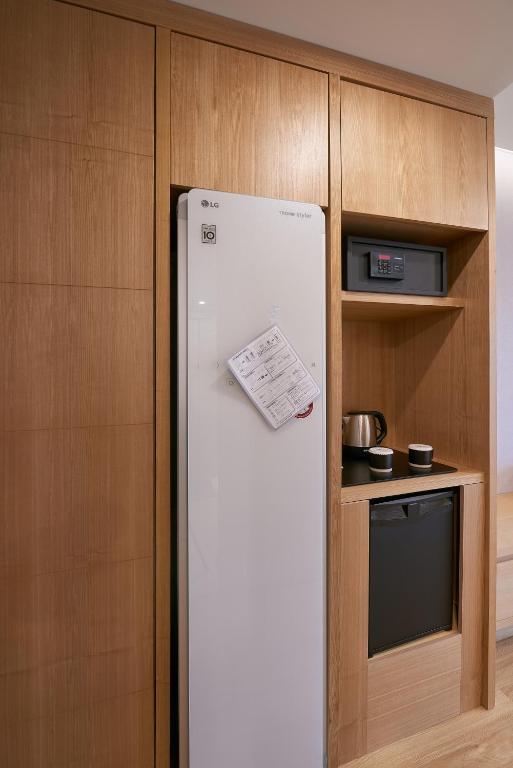 Kuchyň nebo kuchyňský kout v ubytování CS Hotel