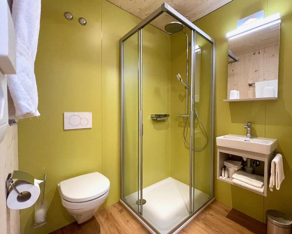 Koupelna v ubytování Boutique und Bier Hotel des alpes