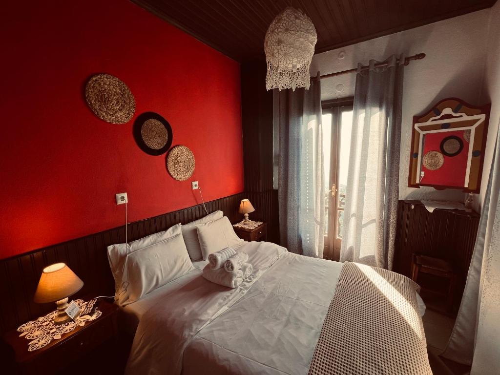 Postel nebo postele na pokoji v ubytování Pilioritiko Spiti