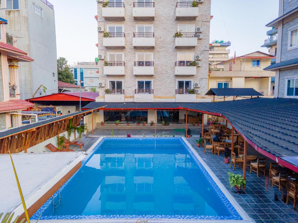 Bazén v ubytování Majheri Resort and Spa nebo v jeho okolí