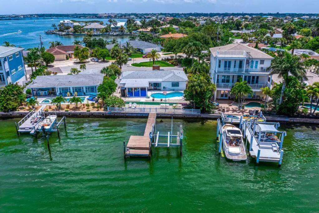 an aerial view of a marina with boats docked at Private 3 bedroom waterfront Villa with pool in Clearwater Beach