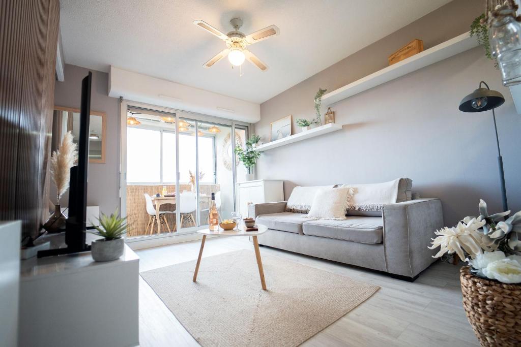 Posezení v ubytování La Canopée Cosy à Carnon Plage