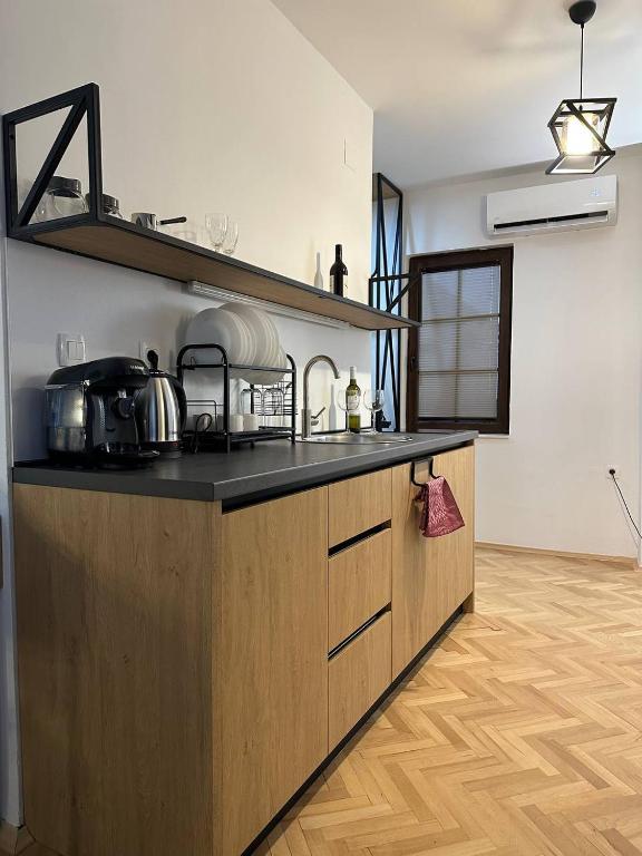 Kuchyň nebo kuchyňský kout v ubytování Miryana Guest House