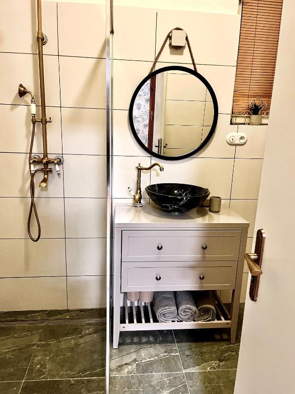 Koupelna v ubytování Apartments Zámoček Staré časy