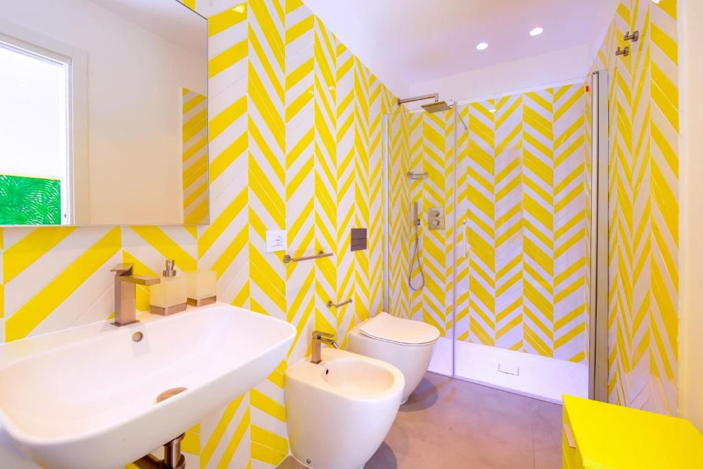 A bathroom at My Exclusive Italy - Beachfront Villa Sorrento & private sea access