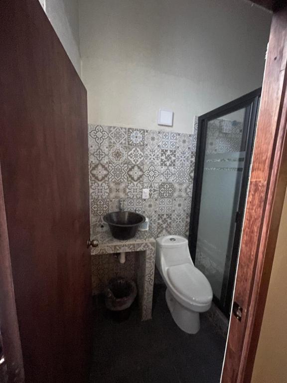 Koupelna v ubytování HOTEL PUEBLO GRANDE