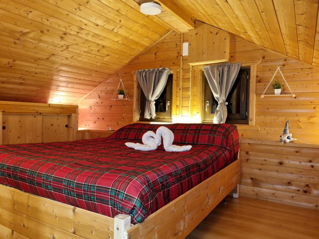 Krevet ili kreveti u jedinici u okviru objekta Chalet Belvedere