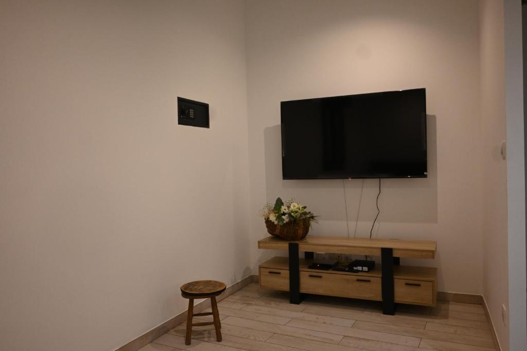 TV a/nebo společenská místnost v ubytování L’escale enchantée
