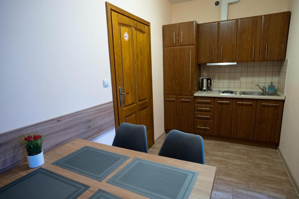 Kuchyň nebo kuchyňský kout v ubytování Apartamenty Sadowy