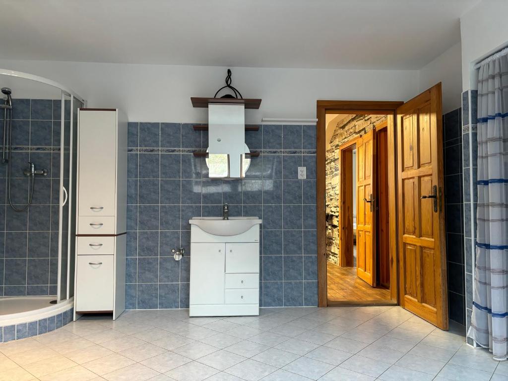 Koupelna v ubytování Apartmány Zahradní
