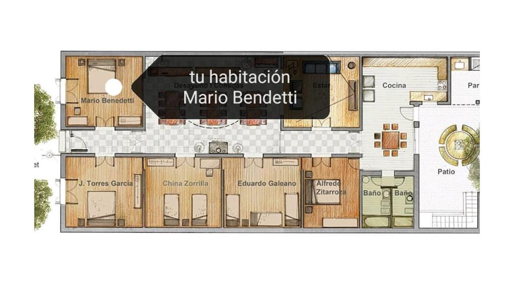 Půdorys ubytování Habitaciones en Casa Céntrica cerca de todo