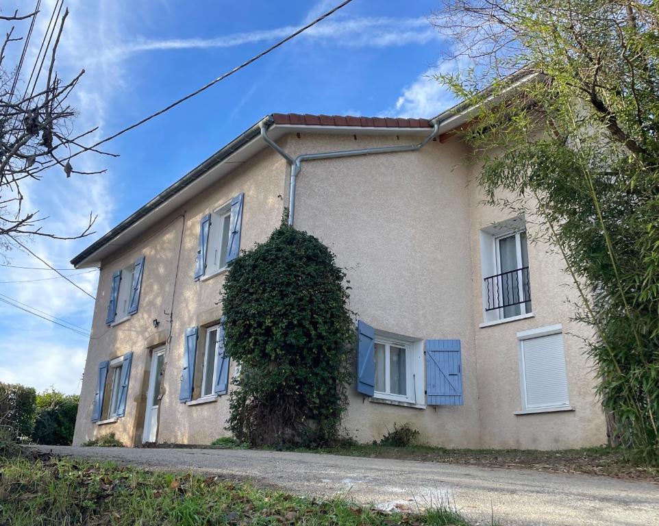 dom z dużym bluszczem rosnącym po jego stronie w obiekcie Le Gîte de Félix - Maison chaleureuse 190m2 - 6 ch - 20pers w mieście Sonnay