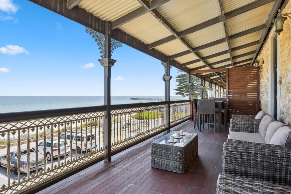 a balcony with a view of the ocean at Swainson at Del Monte in Henley Beach South